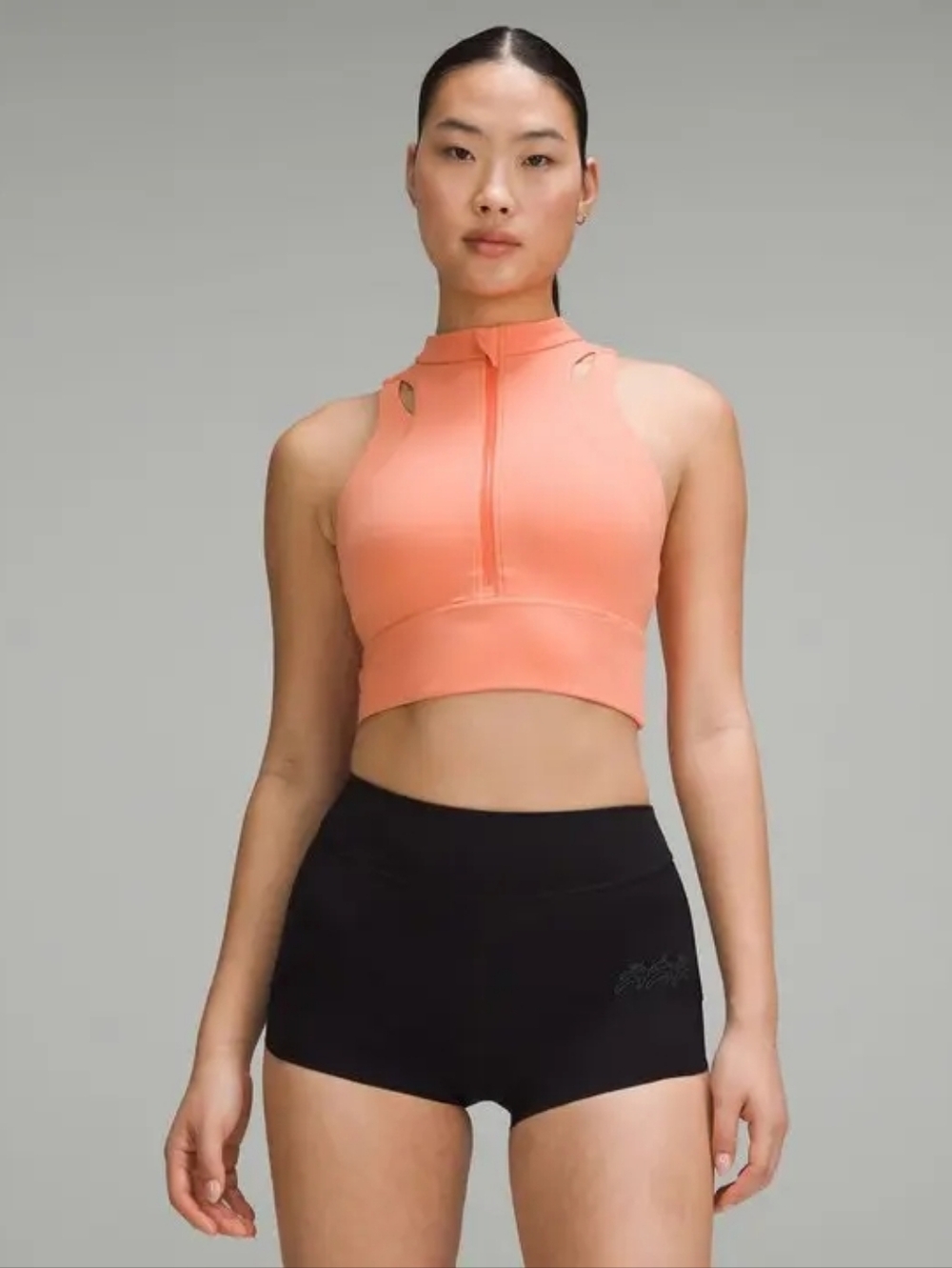 lululemon athletica Coral Zip-Front High Neck Crop Top NWOT